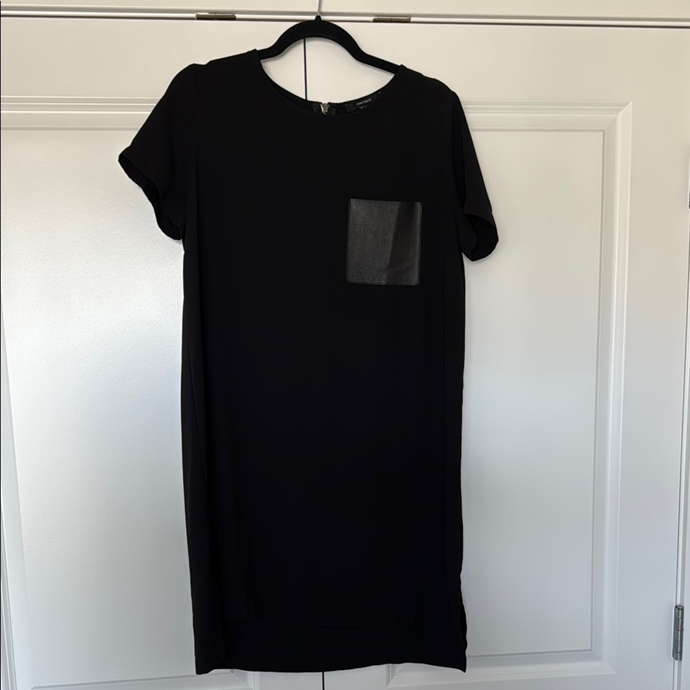 Forever 21 Classic Black Dress with faux leather pocket